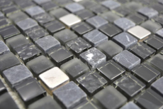 Traslucido acciaio inox vetro mosaico pietra acciaio nero vetro opaco muro piastrelle backsplash cucina bagno MOS92-0322_f | 10 mosaico tappetini