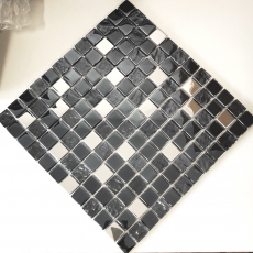 Mosaico di vetro mosaico piastrelle in acciaio inox antracite argento bluastro parete piastrelle backsplash cucina bagno MOS88-0322
