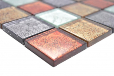 Trasparente cristallo vetro mosaico oro argento nero rosso struttura muro piastrelle backsplash cucina bagno MOS129-71739_f | 10 mosaico tappetini