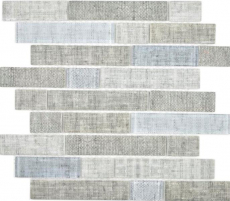 Mano modello traslucido mosaico Brick composito ECO vetro mosaico tessile grigio parete piastrelle backsplash cucina bagno MOS24-2097_m