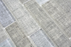 Mano modello traslucido mosaico Brick composito ECO vetro mosaico tessile grigio parete piastrelle backsplash cucina bagno MOS24-2097_m