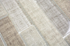 Mosaico traslucido mattone composito ECO vetro mosaico tessile beige muro piastrelle backsplash cucina bagno MOS24-2099