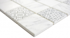 Mosaico di VETRO ECO piastrelle di mosaico aspetto Carrara piastrelle da parete backsplash cucina bagno