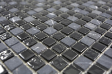 Mano modello traslucido vetro mosaico pietra grigio nero mosaico piastrelle parete backsplash cucina bagno MOS58-0203_m