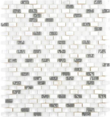 Mano modello traslucido vetro mosaico composito pietra conchiglia bianco mosaico piastrelle parete backsplash cucina bagno MOS86-0001_m