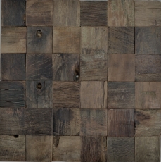 Mosaico in legno ricavato da assi di barca Rivestimento in legno FSC per pareti Alzatina per cucina MOS160-23