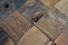 Mosaico in legno ricavato da assi di barca Rivestimento in legno FSC per pareti Alzatina per cucina MOS160-23