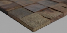 Mosaico in legno ricavato da assi di barca Rivestimento in legno FSC per pareti Alzatina per cucina MOS160-23