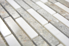 Mano campione marmo mosaico composito pietra grigio bianco mosaico piastrelle muro backsplash cucina bagno MOS87-0201_m