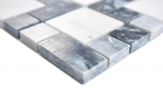 Mano campione marmo mosaico pietra nero grigio bianco mosaico piastrelle muro backsplash cucina bagno MOS88-0321_m