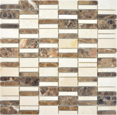 Mosaico di marmo dipinto a mano pietra emperador dark cremarfil mosaico piastrelle muro backsplash cucina bagno MOS88-1201_m
