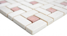 Mosaico di marmo pietra rosa cremarfil Mosaico di marmo pietra pantera grigia lucida MOS88-B27_f