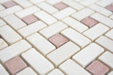 Mosaico di marmo pietra rosa cremarfil Mosaico di marmo pietra pantera grigia lucida MOS88-B27_f