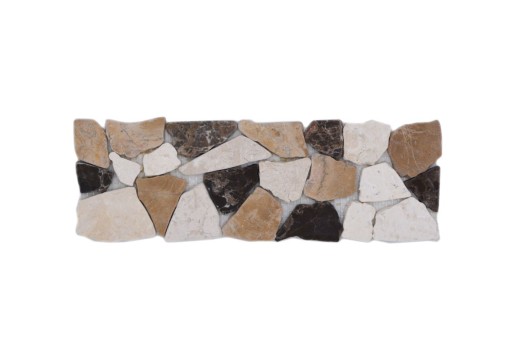 Marmo bordo Castanao crema beige marrone pietra naturale bordo parete bagno cucina pavimento sauna WC - MOSBOR-CB15