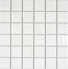 Mosaico ceramico dipinto a mano Kanaan white plain mosaic tile wall backsplash kitchen bathroom MOS14-0111_m