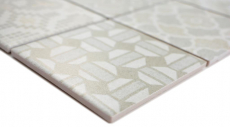 Mosaico ceramico dipinto a mano picolo BIANCO piastrella mosaico muro backsplash cucina bagno MOS22B-B01_m