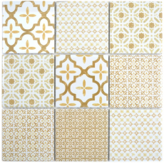 Mosaico ceramico dipinto a mano WARM beige mosaico piastrelle muro backsplash cucina bagno MOS22B-WB12_m