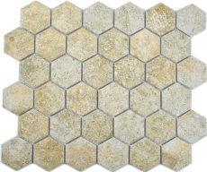 Mano modello mosaico ceramico esagono granito beige mosaico piastrelle parete backsplash cucina bagno MOS11H-1100_m