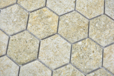 Mano modello mosaico ceramico esagono granito beige mosaico piastrelle parete backsplash cucina bagno MOS11H-1100_m