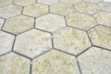 Mano modello mosaico ceramico esagono granito beige mosaico piastrelle parete backsplash cucina bagno MOS11H-1100_m