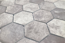 Piastrella di mosaico esagonale ceramica cemento aspetto grigio scuro piastrella di mosaico muro backsplash cucina bagno WC - MOS11H-0026