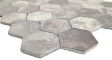 Piastrella di mosaico esagonale ceramica cemento aspetto grigio scuro piastrella di mosaico muro backsplash cucina bagno WC - MOS11H-0026