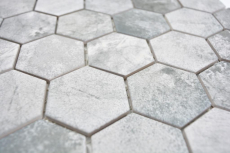 Mosaico ceramico dipinto a mano esagono cemento grigio chiaro piastrelle mosaico muro backsplash cucina bagno MOS11H-0222_m