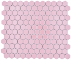 Piastrella di mosaico esagonale in ceramica mini rosa antico lucido piastrella di mosaico parete piastrella backsplash cucina bagno cucina piastrella - MOS11H-1111