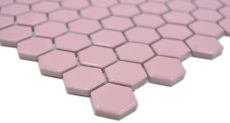 Piastrella di mosaico esagonale in ceramica mini rosa antico lucido piastrella di mosaico parete piastrella backsplash cucina bagno cucina piastrella - MOS11H-1111