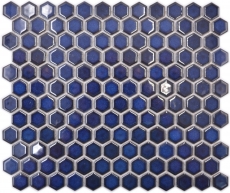 Ceramica mosaico esagono blu cobalto lucido piastrelle di mosaico muro piastrelle backsplash cucina bagno MOS11H-0444_f