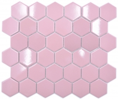 Piastrella di mosaico esagonale in ceramica rosa antico lucido piastrella di mosaico parete piastrella backsplash cucina piastrella bagno - MOS11H-1112