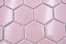 Piastrella di mosaico esagonale in ceramica rosa antico lucido piastrella di mosaico parete piastrella backsplash cucina piastrella bagno - MOS11H-1112