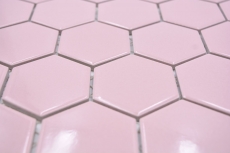 Piastrella di mosaico esagonale in ceramica rosa antico lucido piastrella di mosaico parete piastrella backsplash cucina piastrella bagno - MOS11H-1112