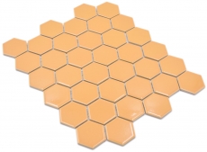 Piastrella di mosaico esagonale in ceramica ocra arancione lucido piastrella di mosaico parete piastrella backsplash cucina piastrella bagno WC - MOS11H-1208