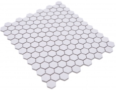 Piastrella di mosaico esagonale in ceramica mini bianco R10B piatto doccia piastrella di pavimento piastrella di mosaico piastrella di bagno antiscivolo - MOS11H-0101-R10