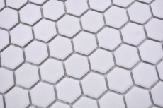 Piastrella di mosaico esagonale in ceramica mini bianco R10B piatto doccia piastrella di pavimento piastrella di mosaico piastrella di bagno antiscivolo - MOS11H-0101-R10