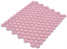 Piastrella di mosaico esagonale in ceramica mini rosa antico R10B piatto doccia piastrella pavimento piastrella mosaico piastrella bagno antiscivolo - MOS11H-1111-R10