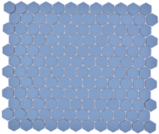 Piastrella di mosaico esagonale in ceramica mini blu-verde R10B piatto doccia piastrella di pavimento piastrella di mosaico antiscivolo bagno - MOS11H-0405-R10