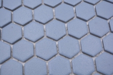 Piastrella di mosaico esagonale in ceramica mini blu-verde R10B piatto doccia piastrella di pavimento piastrella di mosaico antiscivolo bagno - MOS11H-0405-R10