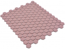 Piastrella di mosaico esagonale in ceramica mini clinker rosso R10B piatto doccia piastrella di pavimento piastrella di mosaico antiscivolo bagno - MOS11H-0900-R10