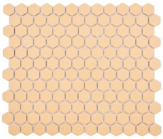 Piastrella di mosaico esagonale in ceramica mini ocra arancione R10B piatto doccia piastrella di pavimento piastrella di mosaico antiscivolo bagno - MOS11H-1208-R10