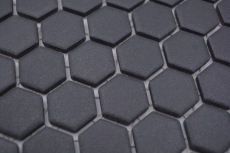 Piastrella esagonale mosaico ceramica mini nero R10B piatto doccia piastrella pavimento mosaico piastrella antiscivolo bagno WC - MOS11H-0003-R10