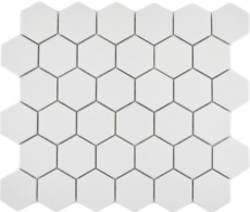 Piastrella di mosaico esagonale in ceramica bianca R10B piatto doccia piastrella di pavimento piastrella di mosaico piastrella antiscivolo bagno WC - MOS11H-0111-R10