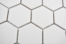 Piastrella di mosaico esagonale in ceramica bianca R10B piatto doccia piastrella di pavimento piastrella di mosaico piastrella antiscivolo bagno WC - MOS11H-0111-R10