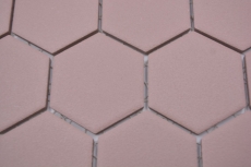 Piastrella di mosaico esagonale in ceramica rosso clinker R10B piatto doccia piastrella di pavimento piastrella di mosaico piastrella di muro antiscivolo - MOS11H-0099-R10