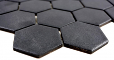 Piastrella di mosaico esagonale in ceramica nera R10B piatto doccia piastrella di pavimento piastrella di mosaico antiscivolo bagno cucina - MOS11H-0303-R10