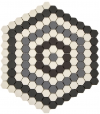 Mosaico decorativo VETRO MOSAICO Esagono grigio nero bianco opaco piastrelle mosaico muro piastrelle backsplash cucina bagno MOS140-ROHX3_f