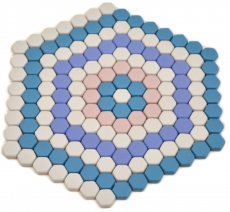 Mosaico di vetro esagonale DECOR blu rosa bianco opaco piastrelle specchio parete cucina bagno