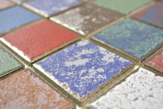 Mosaico a mano in ceramica vintage retro used look mosaico piastrelle muro backsplash cucina bagno MOS24-1234_m