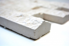 Mosaico di pietra calcarea naturale Muro di pietra Splitface bianco crema Mattone Limestone 3D optic tile backsplash - MOS29-49792